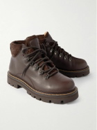 Loro Piana - Beinn Walk Shearling-Lined Leather and Padded Suede Boots - Brown