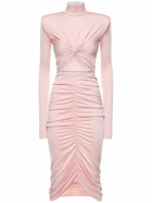 THE ANDAMANE Kim Stretch Jersey Cutout Midi Dress