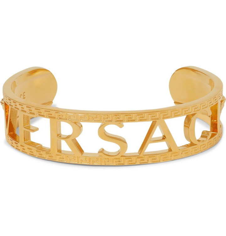 Photo: Versace - Logo Gold-Tone Cuff - Gold