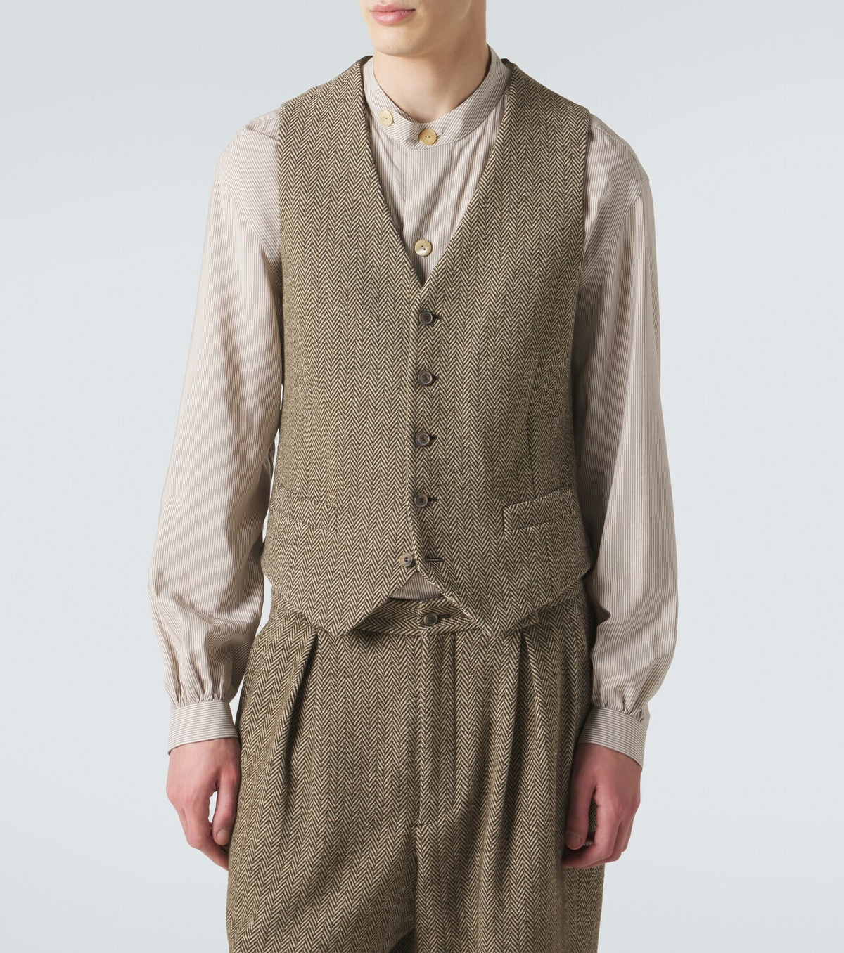Giorgio Armani Cotton and wool-blend vest
