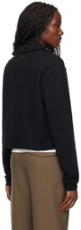 WOOYOUNGMI Black Long Sleeve Tweed Polo