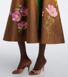 Oscar de la Renta Floral cotton-blend midi skirt
