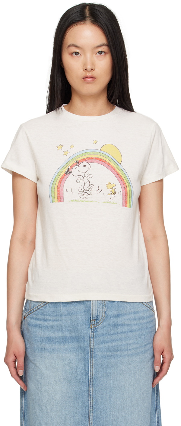 Re Done Off White Peanuts Rainbow T Shirt