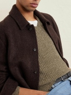 Inis Meáin - Moss Ribbed Linen and Cotton-Blend Sweater - Green