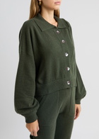 Crush Cashmere Lennon Cashmere Cardigan Dark Green