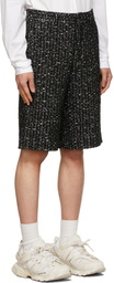 Comme des Garçons Homme Plus Black & Silver Tweed Shorts