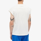 Pangaia Organic Cotton Cropped Shoulder C-Fiber T-Shirt in Off White