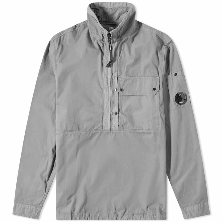 Photo: C.P. Company Men's Quarter Zip Overshirt in Titanium