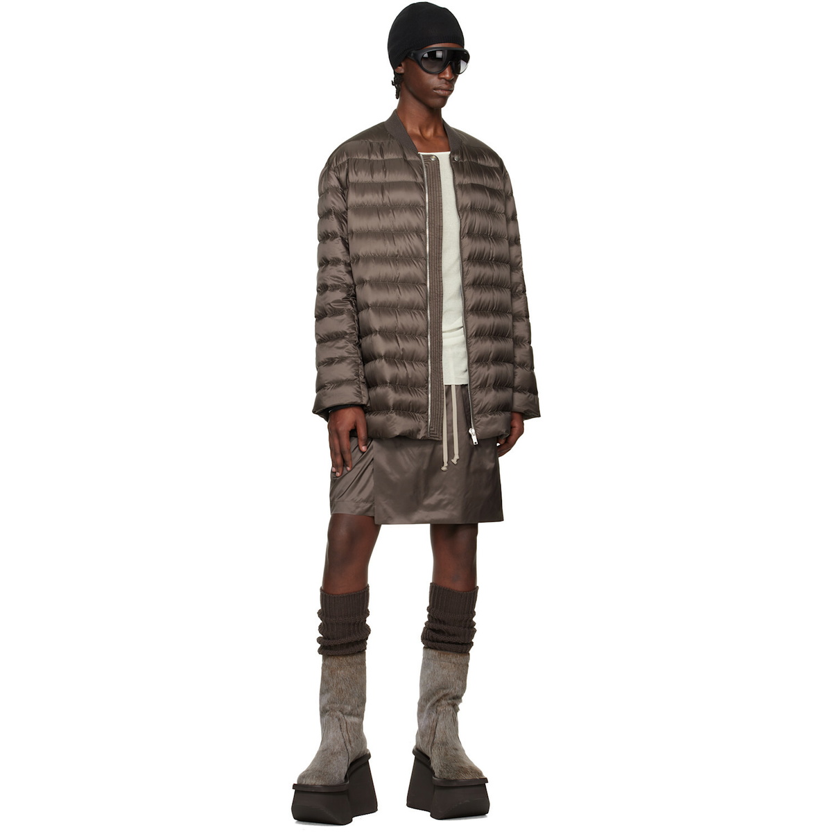 Rick Owens Moncler + Rick Owens Brown Flight Parka Jacket