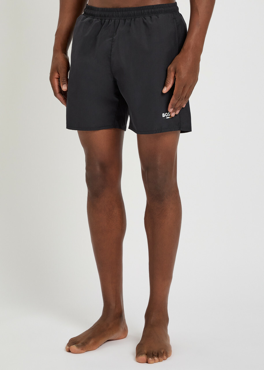 Boss Swordfish Logo Shell Swim Shorts Black