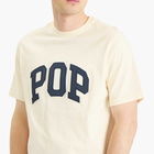 Pop Trading Company Men's Arch Logo T-Shirt in Off White