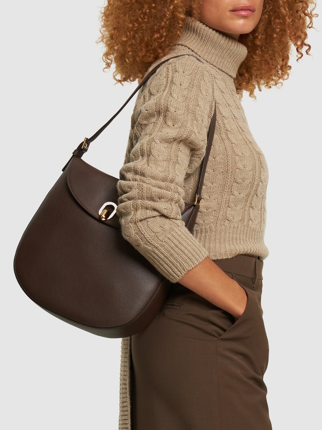【関税込み】Savette ブラウン ラージ Tondo Hobo バッグ SAVETTE Large Tondo Leather Hobo Shoulder Bag Savette