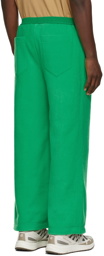 Situationist Reversible Green Satin & Fleece Trousers