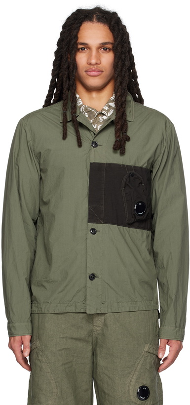 Photo: C.P. Company Khaki Auxiliary Pocket Shirt