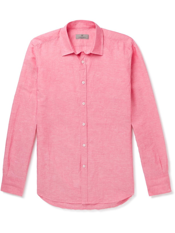 Photo: Canali - Linen and Cotton-Blend Shirt - Pink