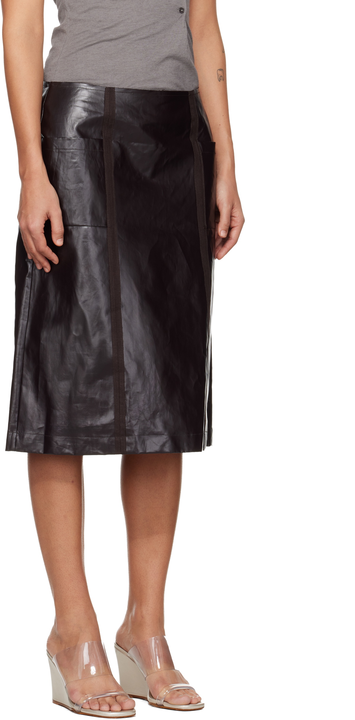 Paloma Wool Brown Fuster Midi Skirt