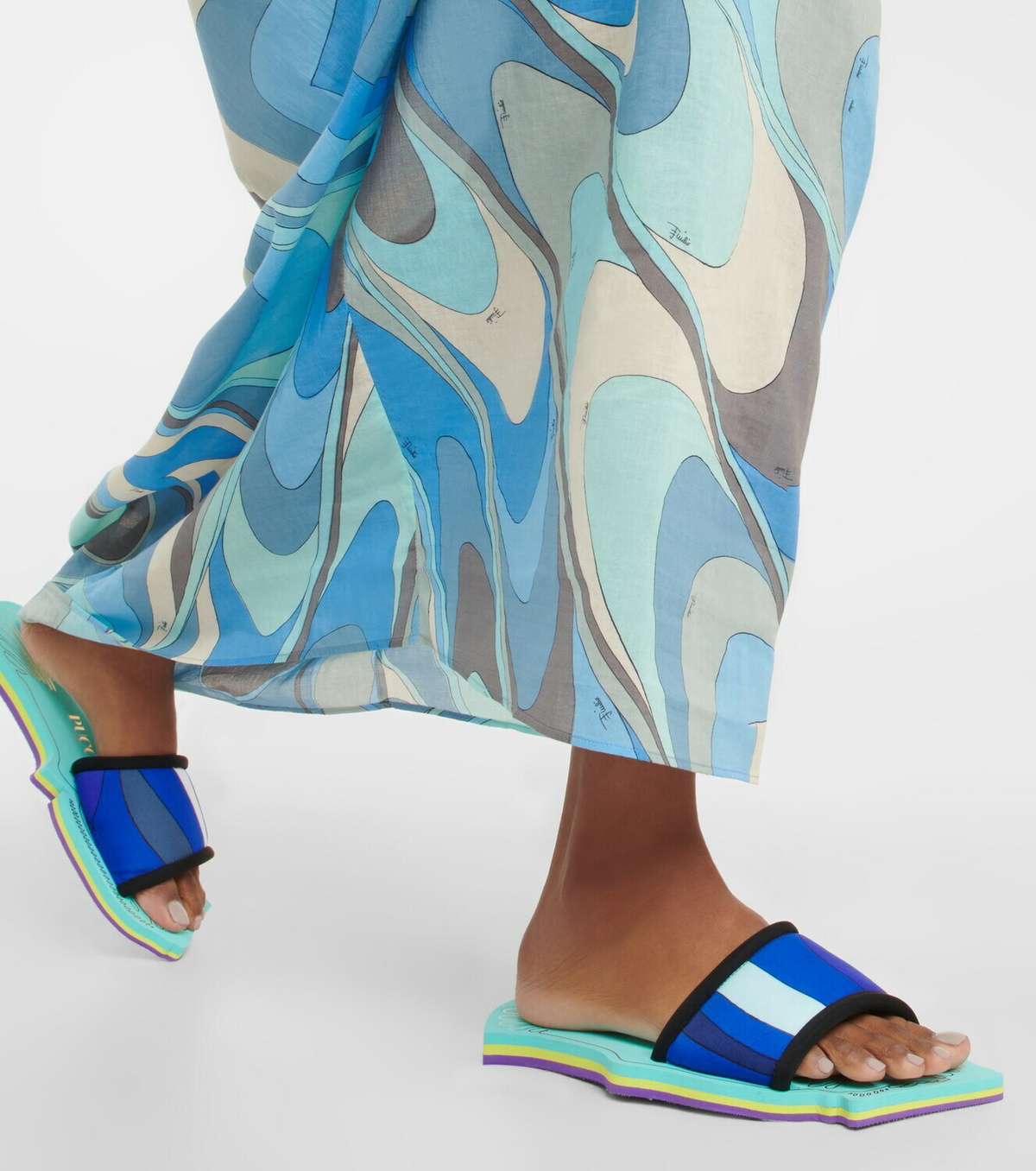Pucci - Marmo-print jersey slides