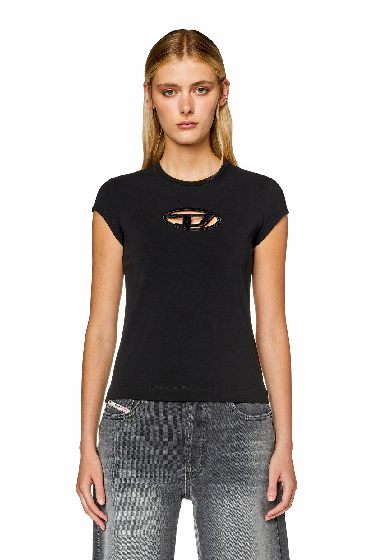 Diesel T-shirt with peekaboo logo - T-Shirts Womens in Black