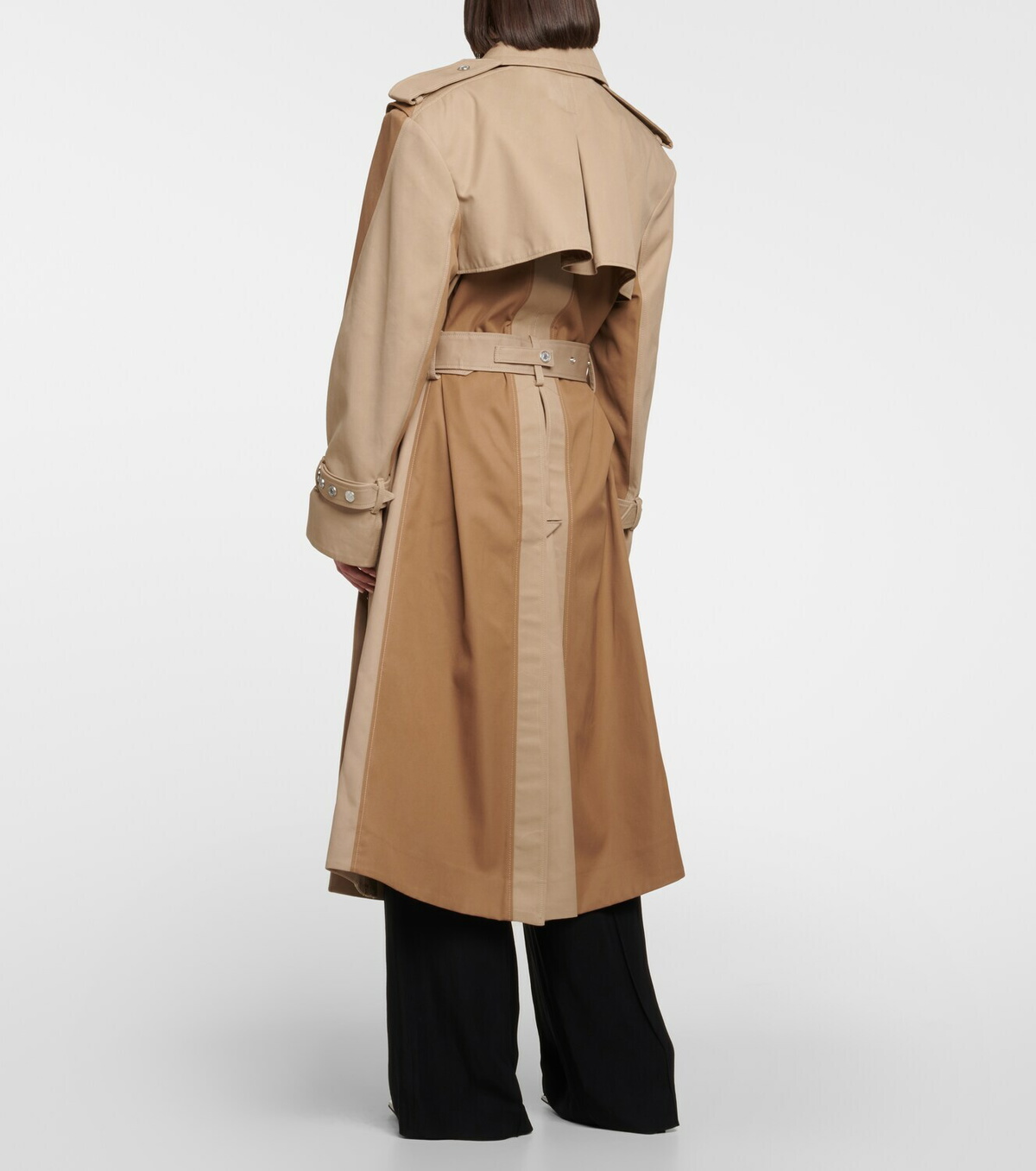 Mugler - Paneled cotton-blend gabardine trench coat Mugler