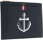 Thom Browne Navy Small Anchor Document Holder