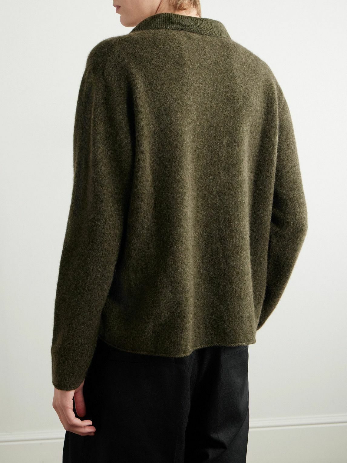 The Elder Statesman - Cashmere Polo Shirt - Green