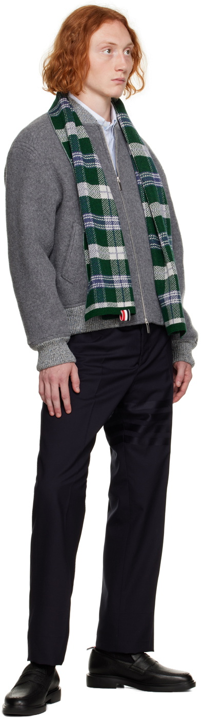 Thom Browne Green Tartan Jacquard Scarf