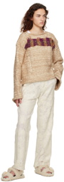 VITELLI Beige Cosmic Rainbow Sweater