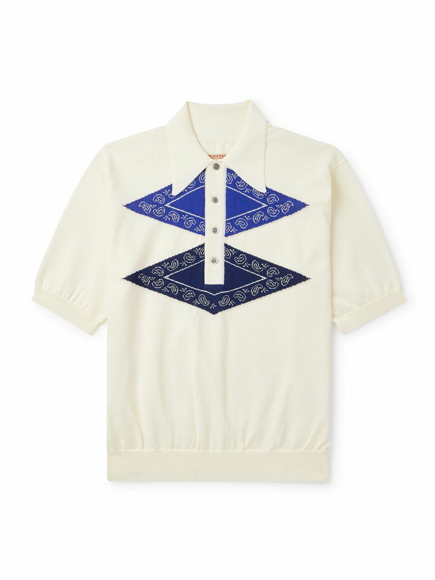 Photo: KAPITAL - Jacquard-Knit Polo Shirt - White