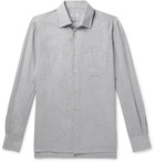 Kiton - Slim-Fit Cotton and Cashmere-Blend Shirt - Gray