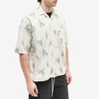 Nanamica Men's Pattern Open Collar Wind Shirt in Ecru