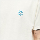 Blue Flowers Men's Velour Logo T-Shirt in Antique White