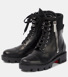 Christian Louboutin En Hiver Lug leather combat boots