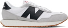 New Balance White & Gray 237 Sneakers