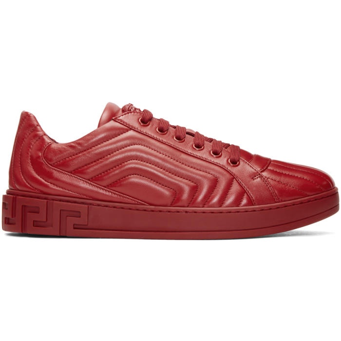 Photo: Versace Red Quilted Sneakers 