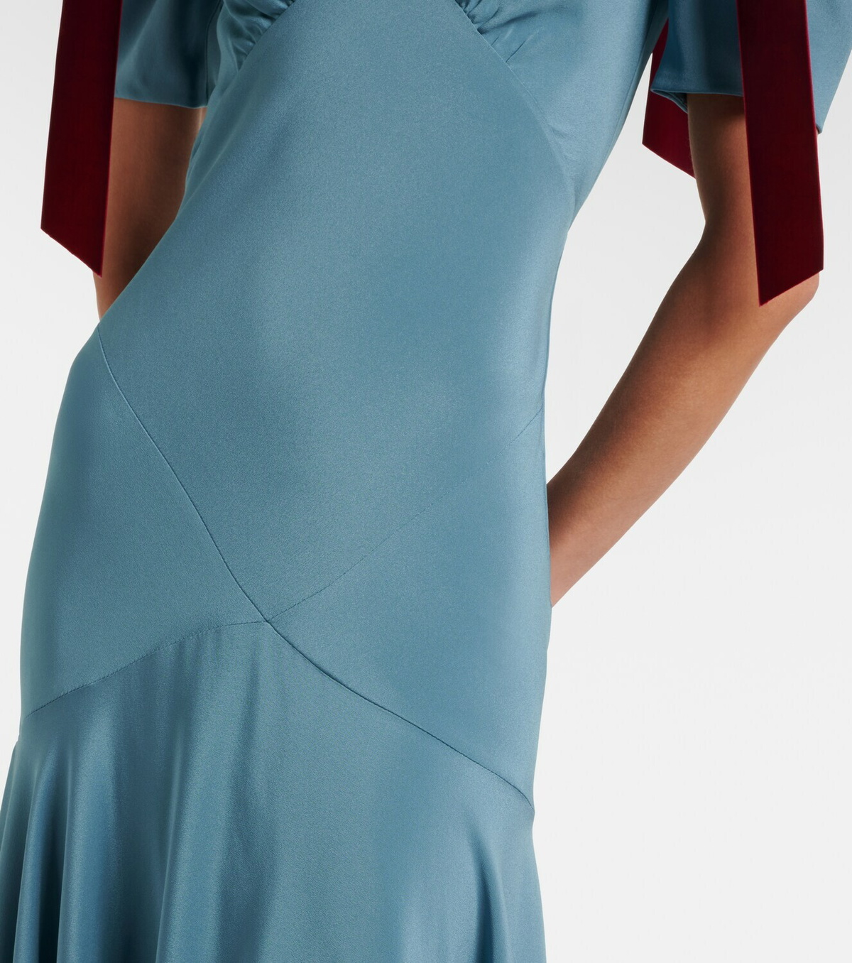 Rodarte Bow-detail silk satin maxi dress
