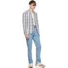 Thom Browne White and Black Unstructured Check Blazer