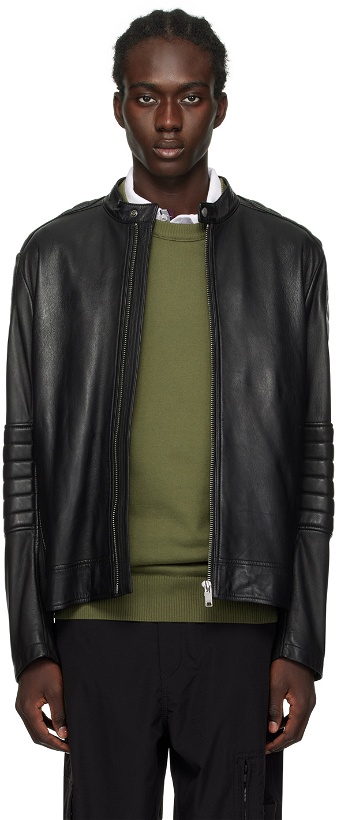 Photo: BOSS Black Quilted Leather Bomber Jacket