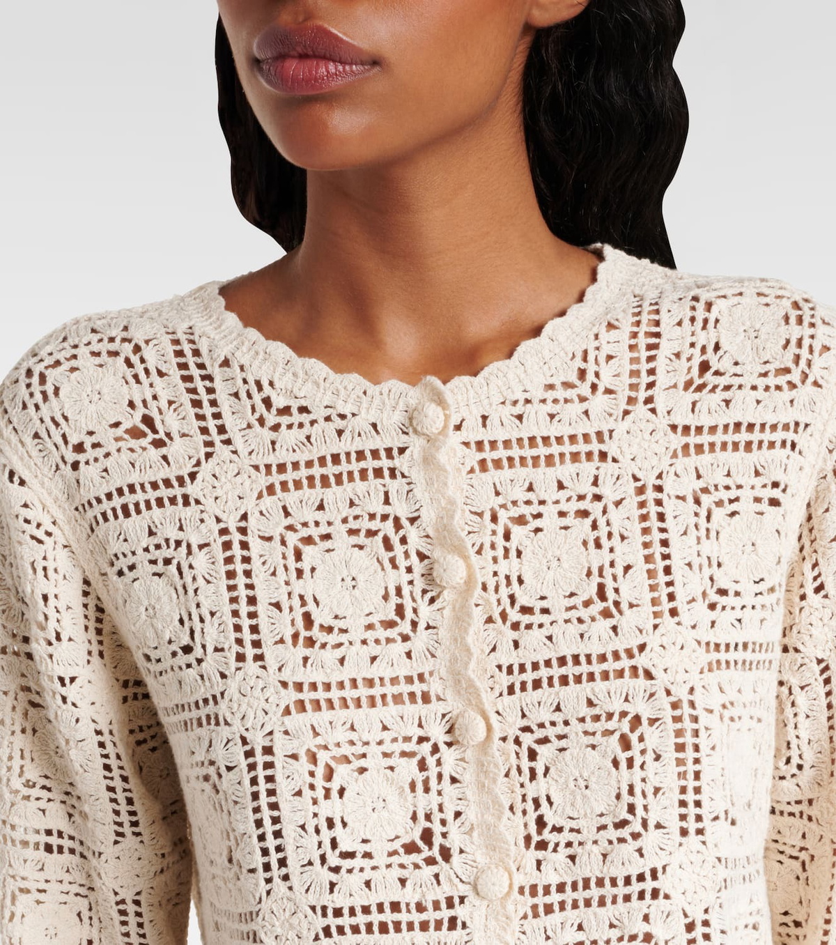 Frame Crochet cotton cardigan
