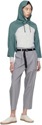 132 5. ISSEY MIYAKE Gray Oblique Fold Bottoms Trousers