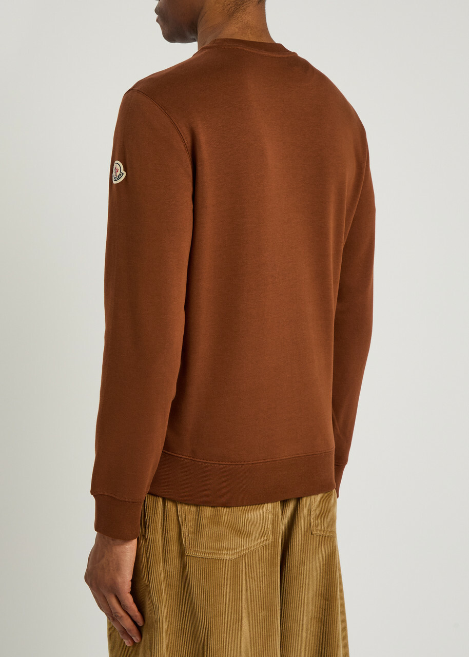 Moncler Logo-embroidered Cotton-blend Sweatshirt Orange