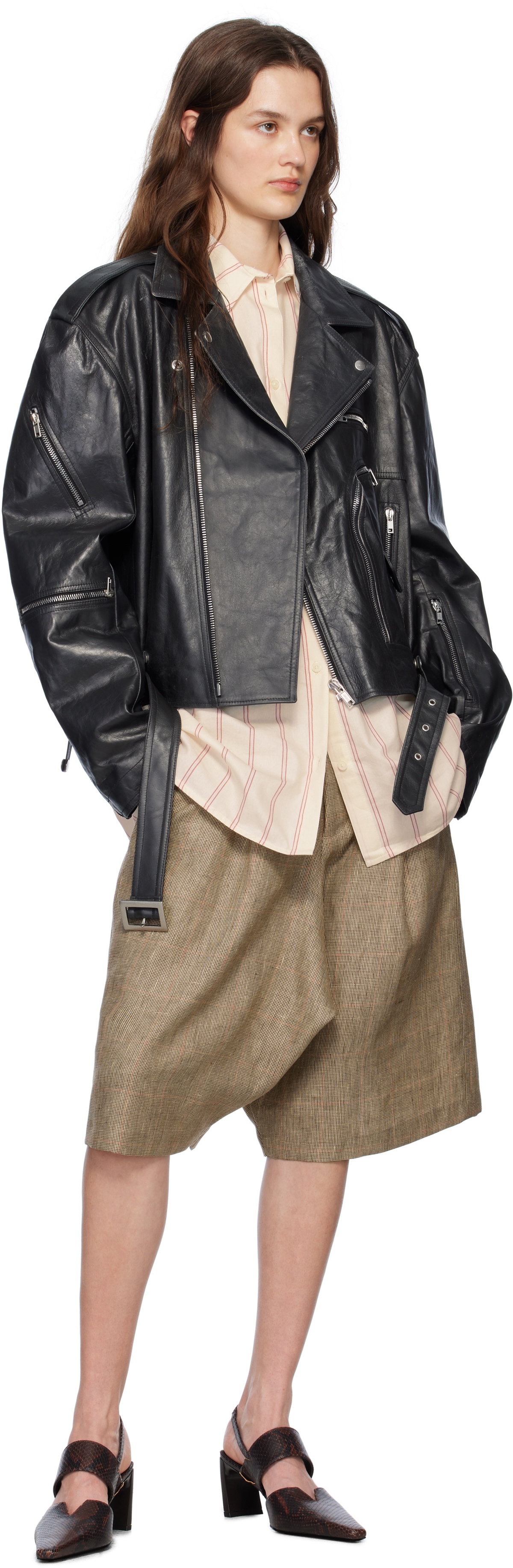 R13 Brown Jumbo Tailored Shorts