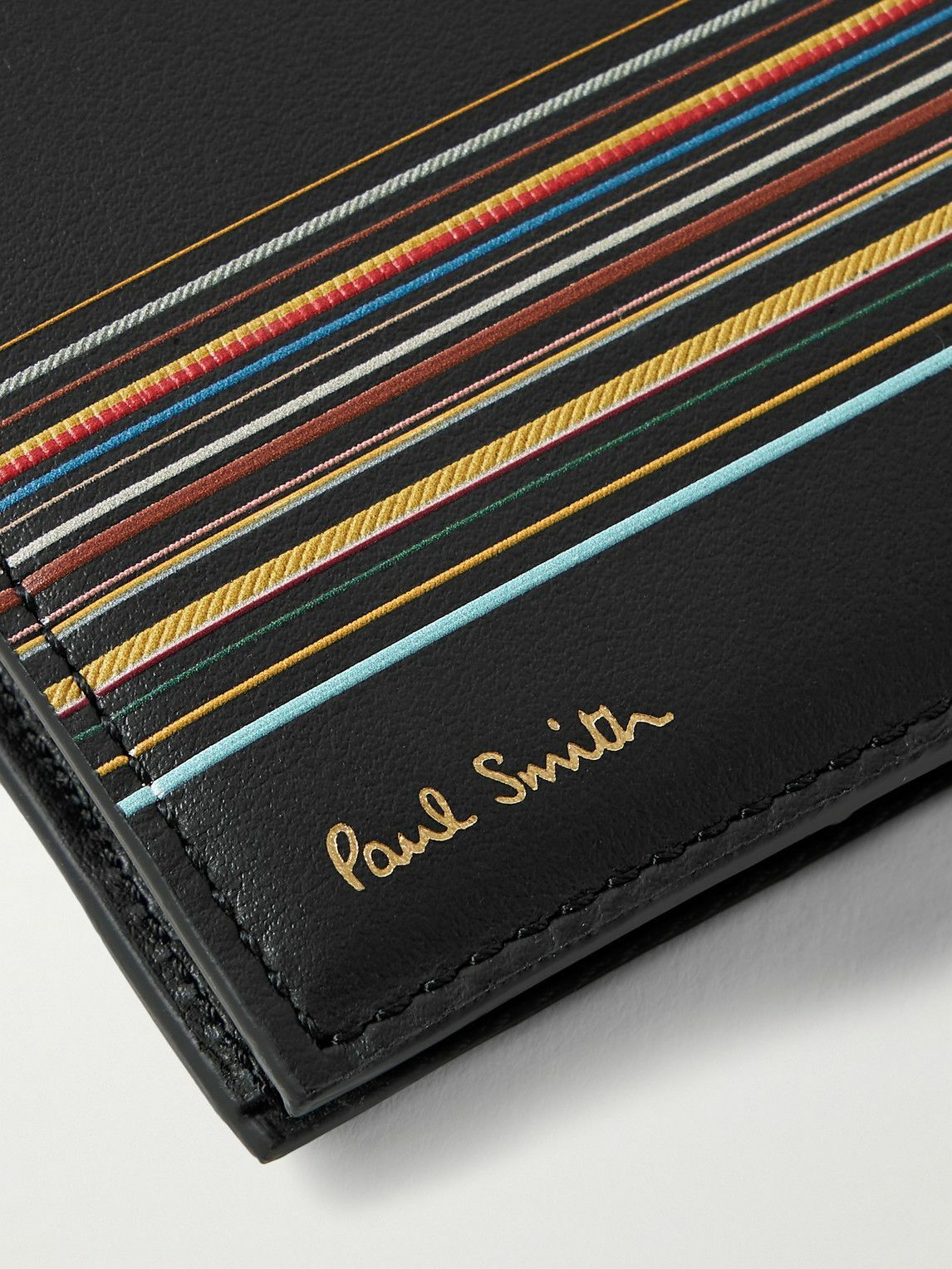 Paul Smith - Striped Leather Billfold Wallet Paul Smith