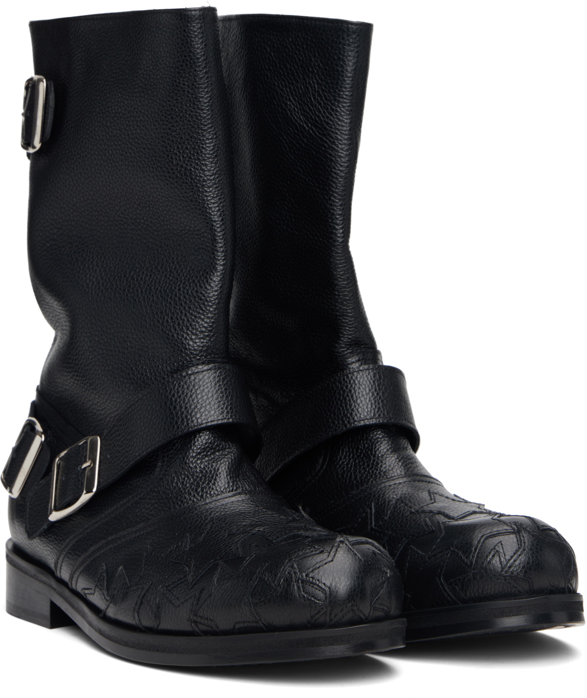 Stefan Cooke Black Star Biker Boots