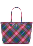 Vivienne Westwood Colette Tartan-print Faux Leather Tote - Pink - One Size