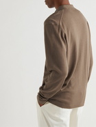 Mr P. - Two-Tone Merino Wool Polo Shirt - Brown