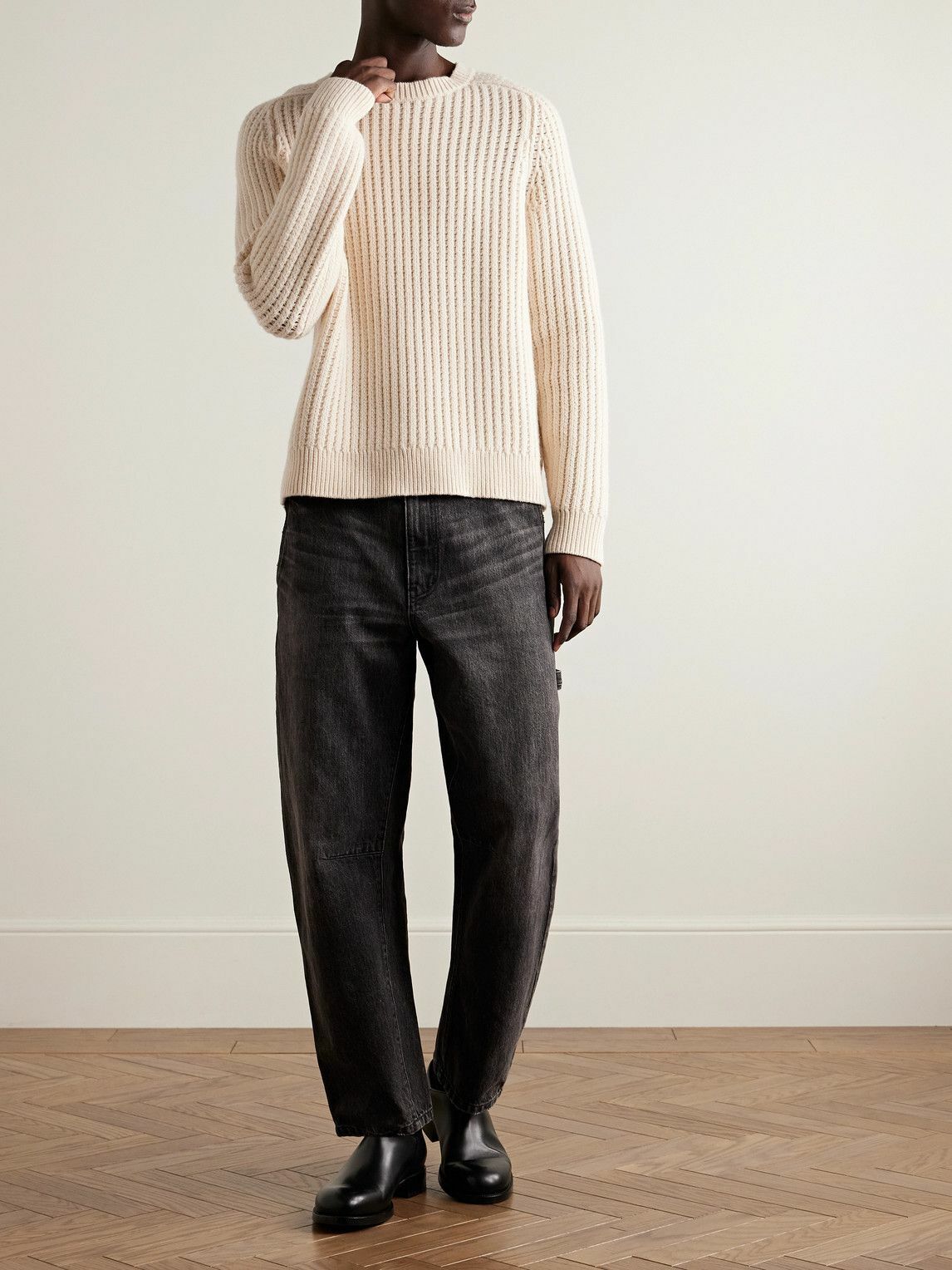 Nili Lotan - Demitry Open-Knit Sweater - Neutrals