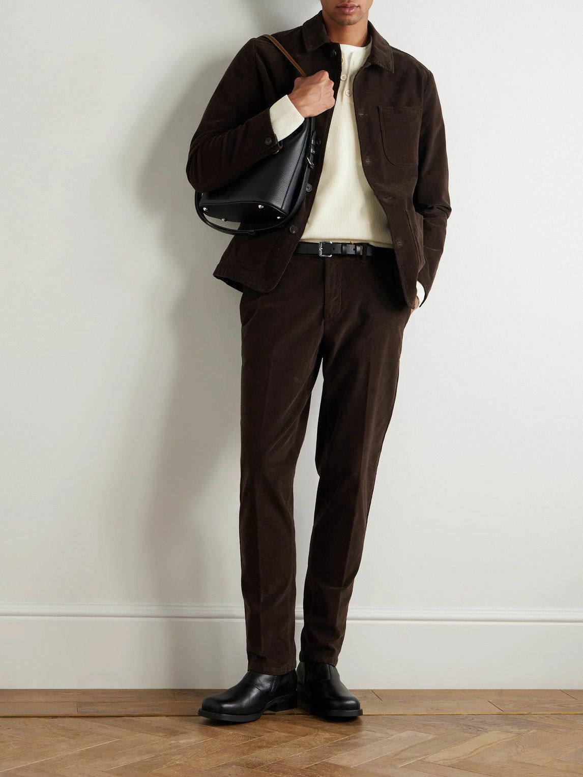 Altea - Constantin Garment-Dyed Stretch-Cotton Corduroy Overshirt - Brown