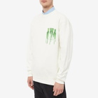 JW Anderson Men's Slime Logo Classic Crew Sweat in Off White/Green