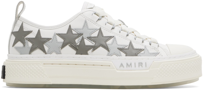 Photo: AMIRI White & Gray Stars Court Low Sneakers