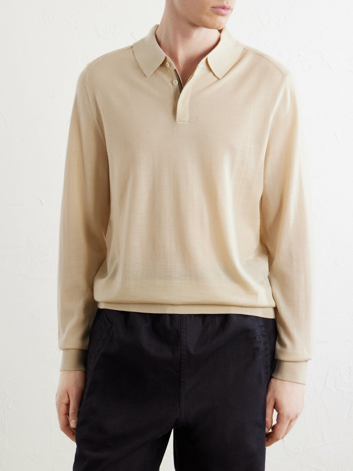 Paul Smith - Merino Wool Polo Shirt - Neutrals